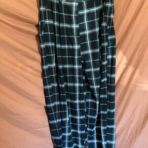 Garage Plaid Flare Wide Leg Pants